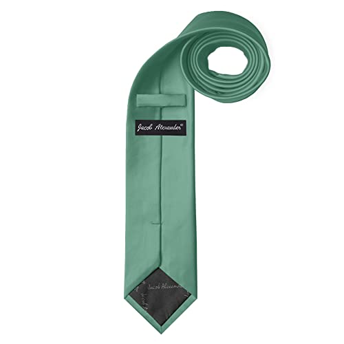 Jacob Alexander Solid Color Men's Regular Tie - Seafoam - Image 2