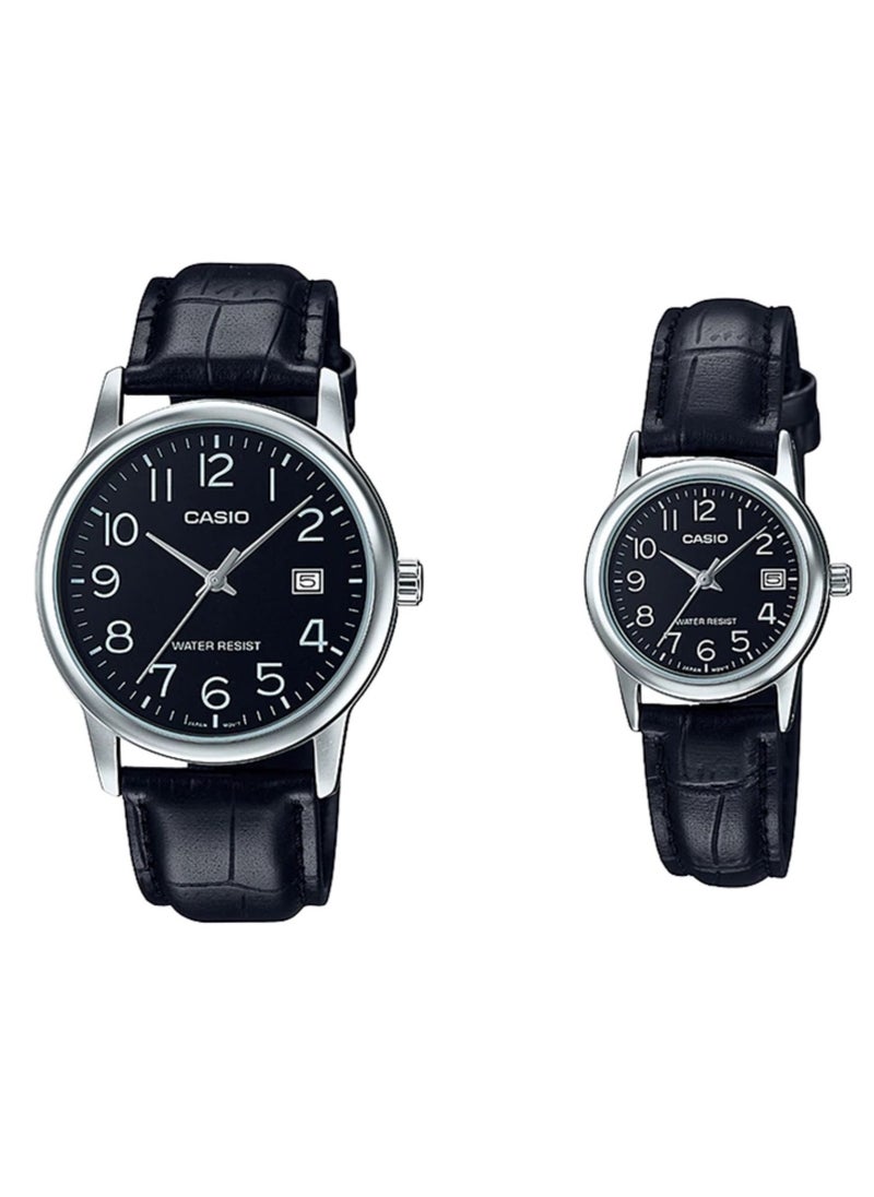 CASIO Black leather Band Couple Watch MTP/LTP-V002L-1BUDF  - Image 4