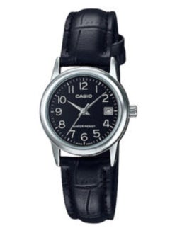 CASIO ساعة زوجية بسوار من الجلد الأسود MTP/LTP-V002L-1BUDF  - Image 3