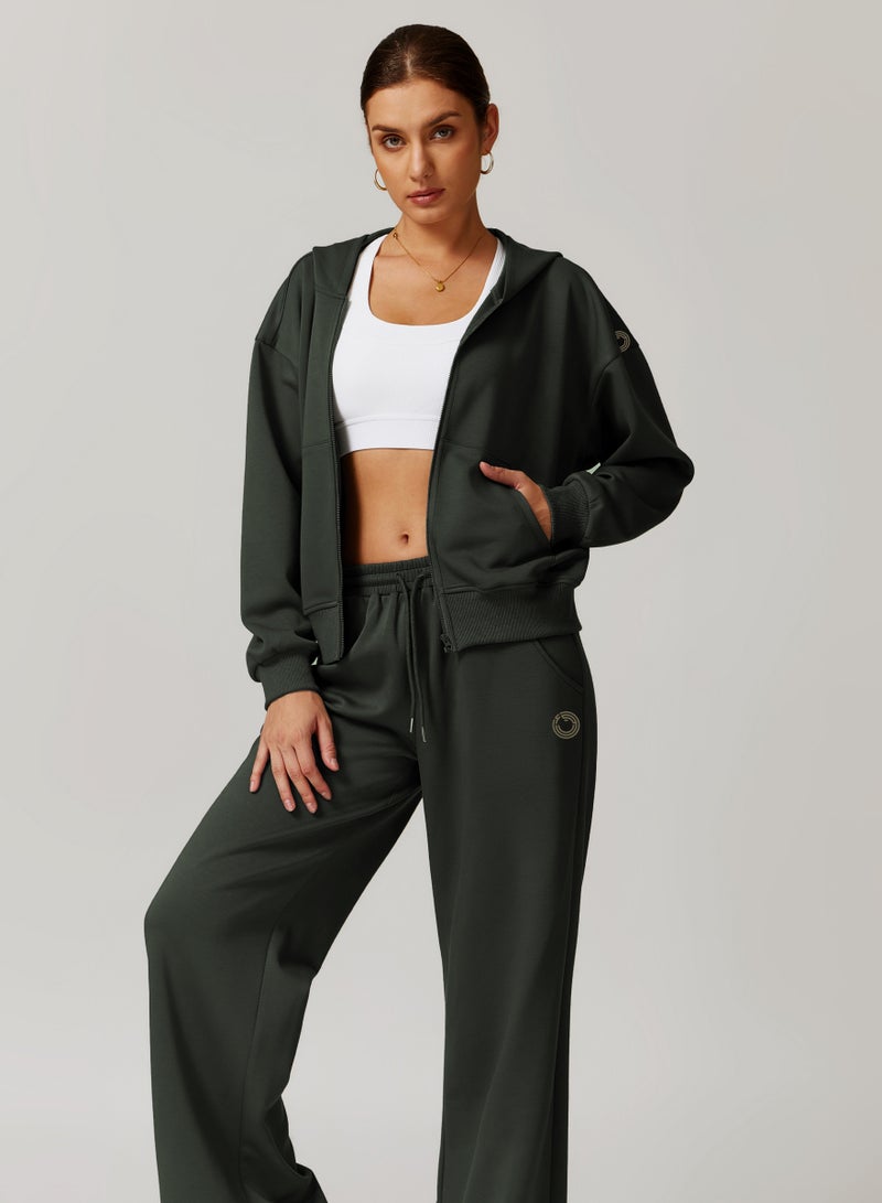 كون.يوغا بنطلون رياضي واسع الساق بخصر متوسط للنساء - Image 3