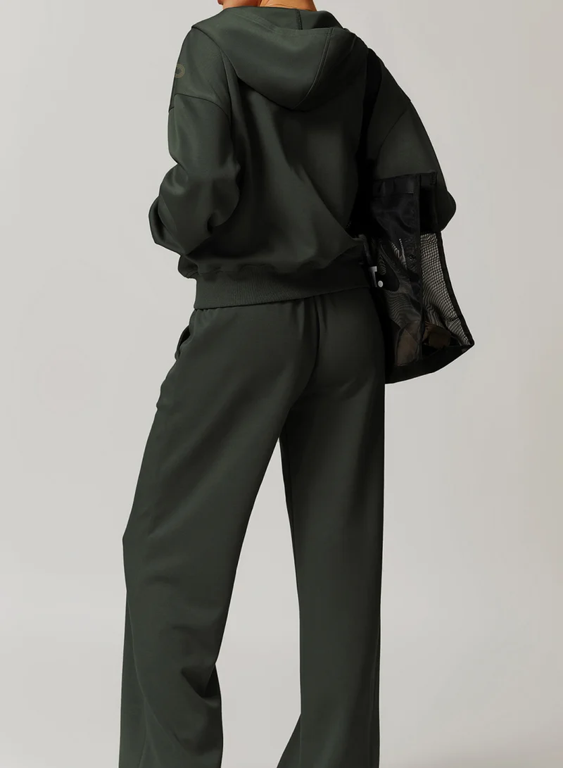 كون.يوغا بنطلون رياضي واسع الساق بخصر متوسط للنساء