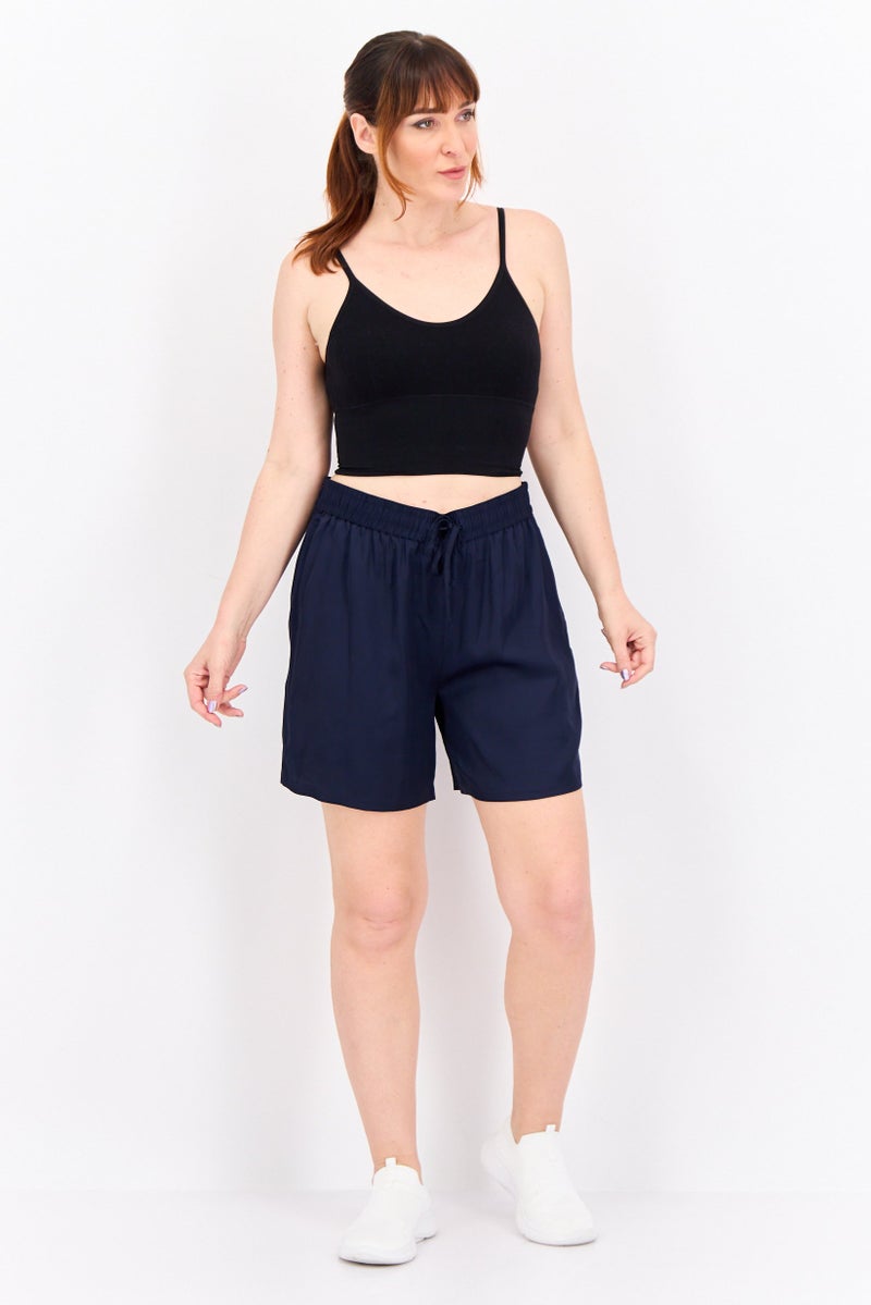 GANT Women Plain Basic Shorts, Navy - Image 4