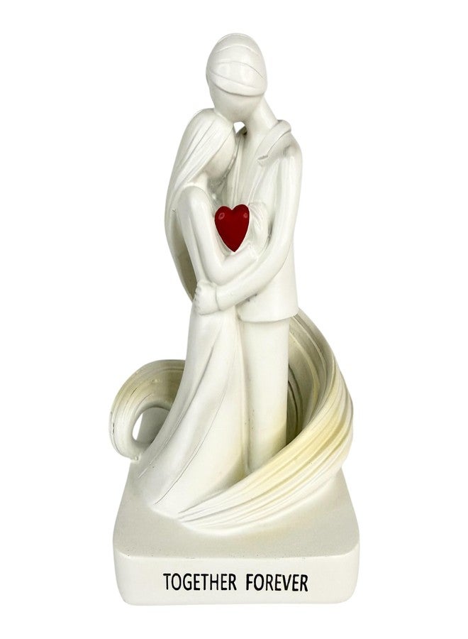 Top Brass Together Forever Loving Couple Figurine - 6” Embracing Couple Statue with Red Heart - Ideal Romantic Gift for Wedding, Anniversary, Engagement or Valentine’s Day - Image 1