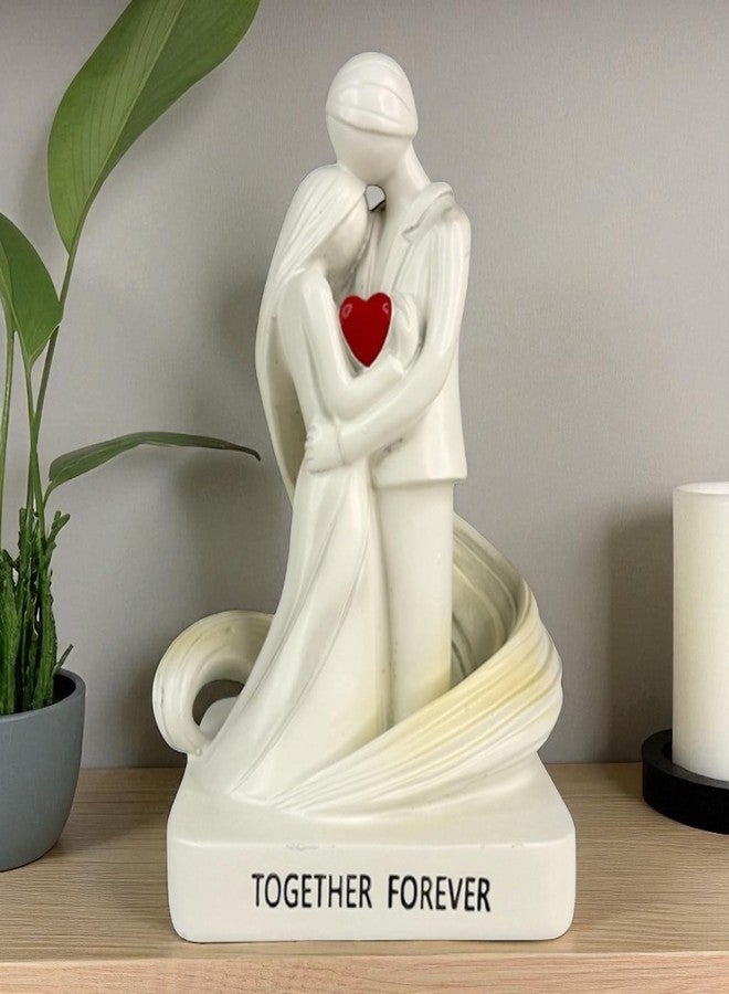 Top Brass Together Forever Loving Couple Figurine - 6” Embracing Couple Statue with Red Heart - Ideal Romantic Gift for Wedding, Anniversary, Engagement or Valentine’s Day - Image 4