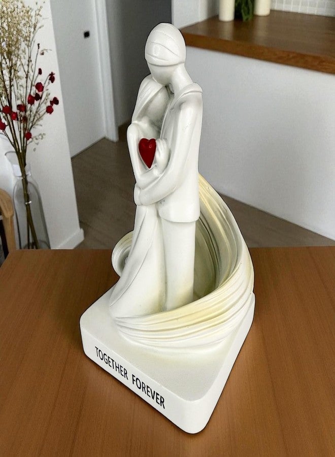 Top Brass Together Forever Loving Couple Figurine - 6” Embracing Couple Statue with Red Heart - Ideal Romantic Gift for Wedding, Anniversary, Engagement or Valentine’s Day - Image 5