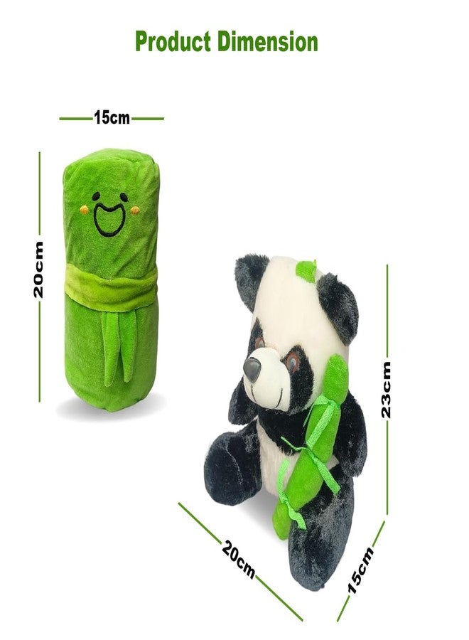 Synlark Funky Plushie Cute Soft Toy Bamboo Tube Panda Stuffed Animal Toy Birthday Gift (Green) - Image 2