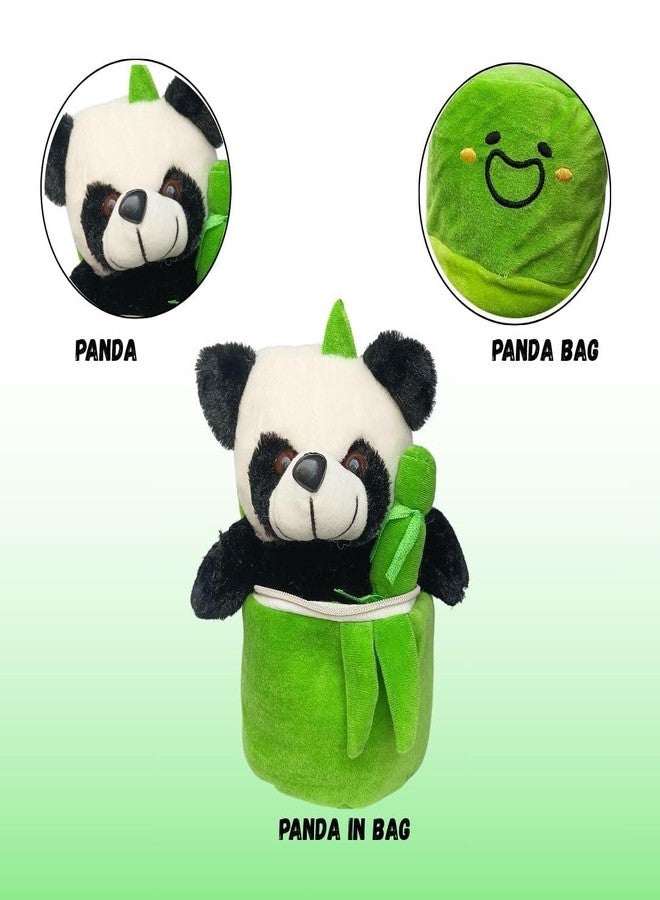 Synlark Funky Plushie Cute Soft Toy Bamboo Tube Panda Stuffed Animal Toy Birthday Gift (Green) - Image 4