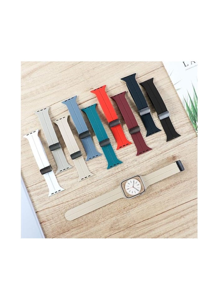 keloray - Magnetic for Apple Watch Band 49mm 45mm 44mm  42mm Women men,Silicone Sport Strap Replacement WristBands for Apple Watch Series 9/ultra 2/8/ultra/7/SE/SE 2nd/6/5/4/3/2/1,iWatch Bands - Image 1