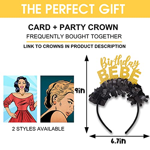 ZZDCMS Happy Birthday Bebe for Party Crown - Party Headband Birthday Tiara,Funny Glittering Colorful Tassel Paper Headgear,Birthday Gift For Girls or Women - Image 2
