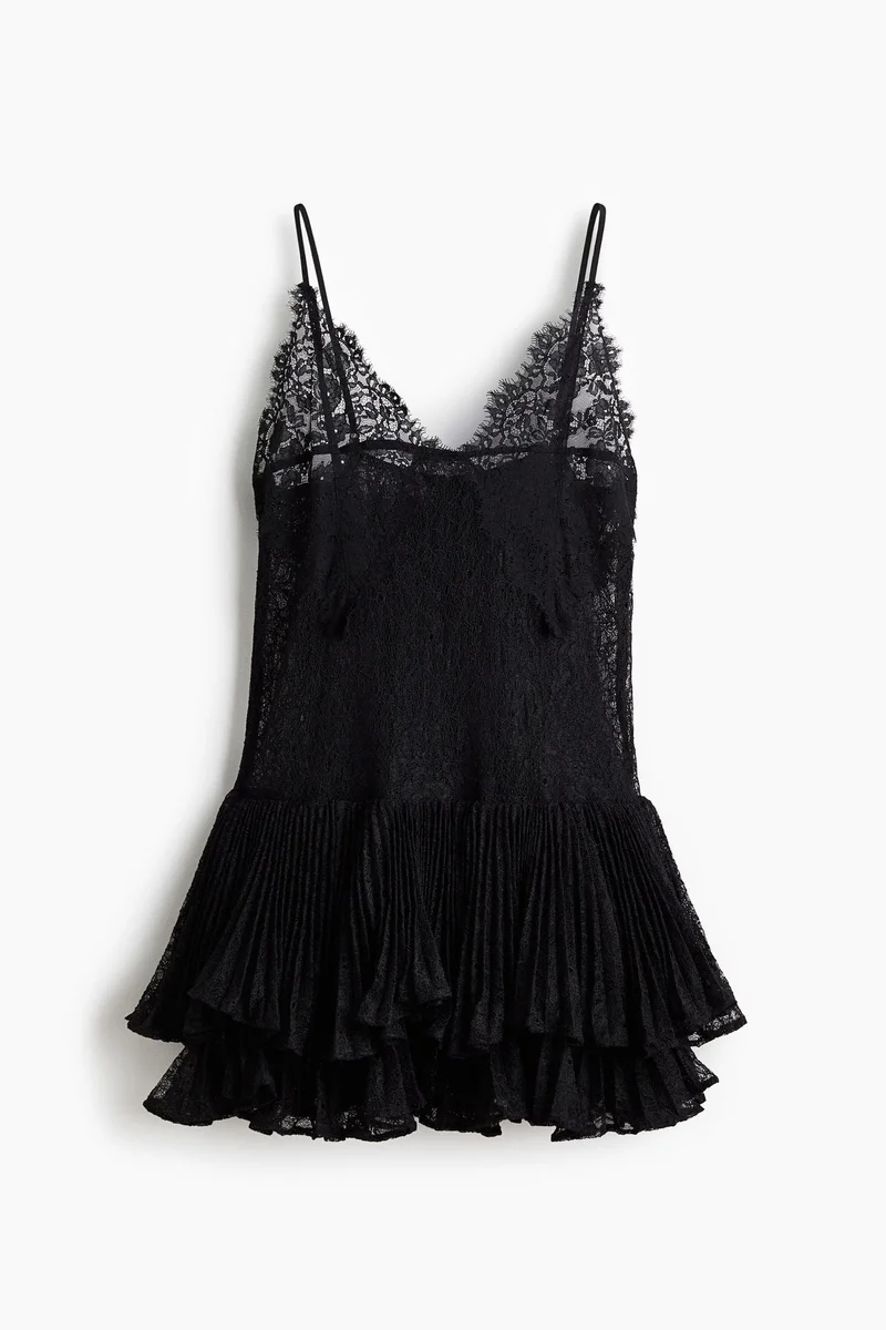 اتش اند ام فستان دانتيل بحمالات كتف