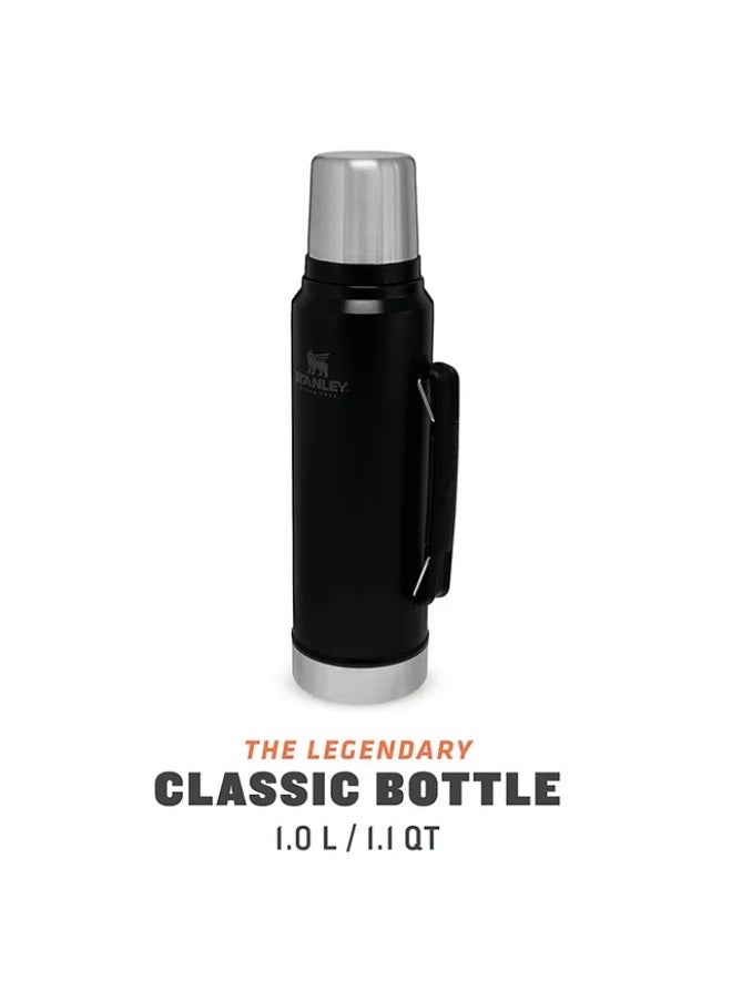 Stanley Stanley Classic Legendary Vacuum Bottle 1L (1.1QT) – Matte Black Stainless Steel Thermos Flask | BPA-Free, Leakproof & Double-Wall Insulated | Keeps Beverages Hot or Cold for 24 Hours | Durable, Dishwasher Safe Travel Mug with Lid That Converts to Drinking Cup - Image 3