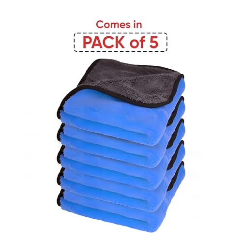 Autofy Multipurpose Microfiber Cleaning Towel Cloth 800 GSM [**Pack of 5**] Highly Absorbent Dust Towels for All Vehicles Bikes Cars Glass Kitchens (40cm x 30cm Multicolour) - Image 2
