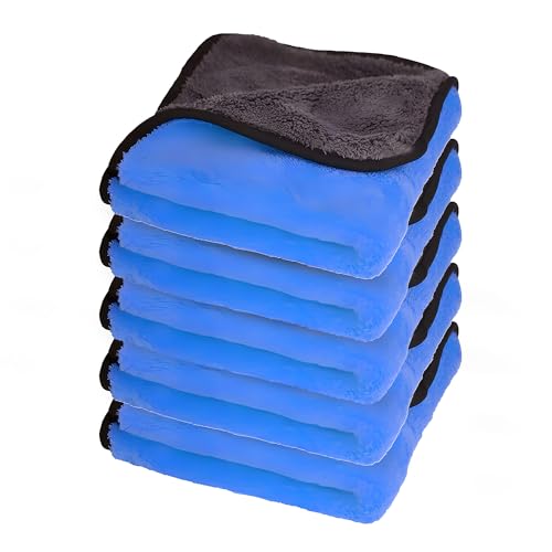Autofy Multipurpose Microfiber Cleaning Towel Cloth 800 GSM [**Pack of 5**] Highly Absorbent Dust Towels for All Vehicles Bikes Cars Glass Kitchens (40cm x 30cm Multicolour) - Image 1