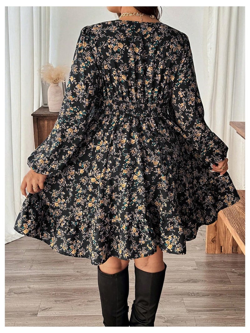 BEAUDRM Women's Plus Size Vintage Floral Dress Western Boho Western Cowgirl Outfits Country Summer Flowy Dresses Black 3X-Large Plus - Image 2