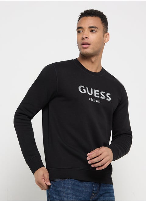 Crew Neck Logo Detailed Sweatshirt