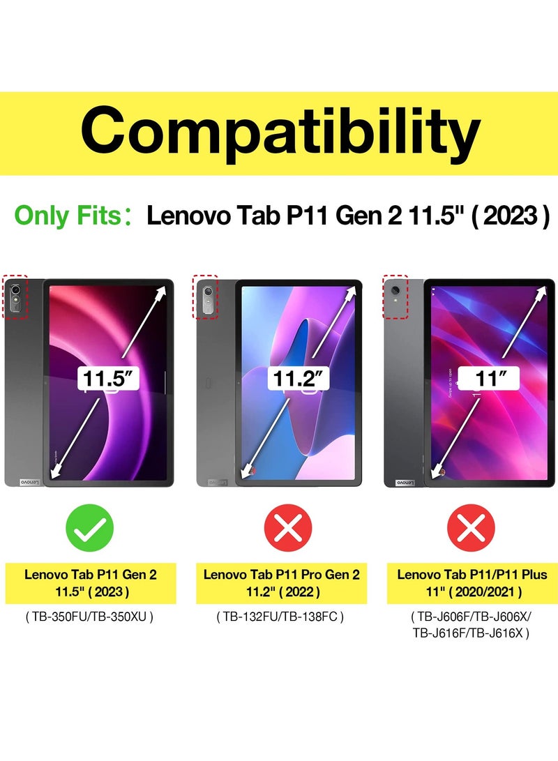 Procases 2 Pack Screen Protector For Lenovo Tab P11 2Nd Gen 2023 11.5 Inch Tb 350Fu Tb 350Xc Tempered Glass Transparency 9H Screen Film Guard For Tab P11 Gen 2Nd 11.5 Inch Tablet - Image 2