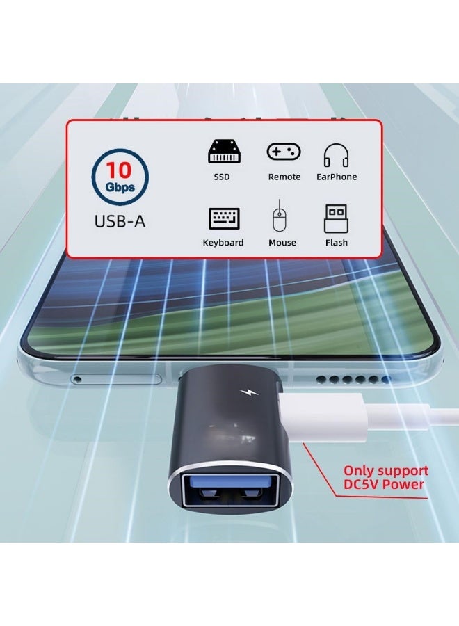 محول USB-C OTG، محول USB 3.0 إلى USB-C مع منفذ شحن DC 5V - Image 5