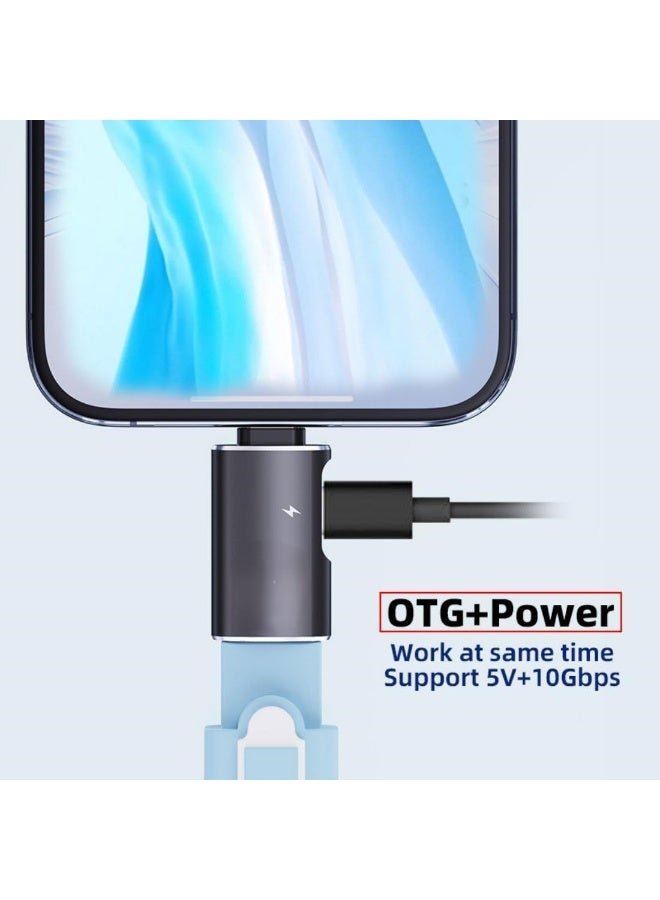 محول USB-C OTG، محول USB 3.0 إلى USB-C مع منفذ شحن DC 5V - Image 3