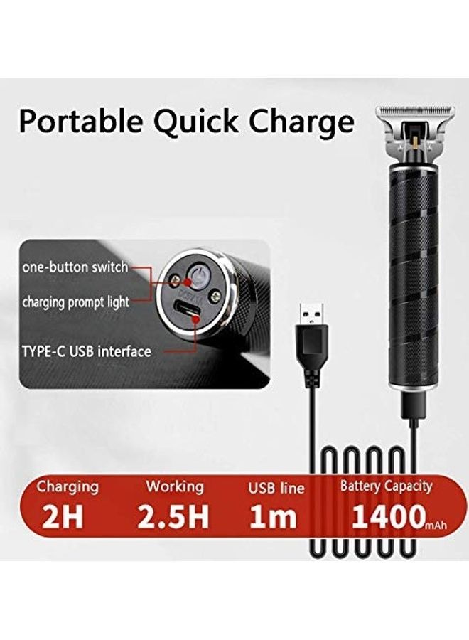 إسكدنيا مجموعة أدوات تشذيب الشعر الكهربائية احترافية قابلة لإعادة الشحن ومقاومة للماء للرجال أسود - Image 2