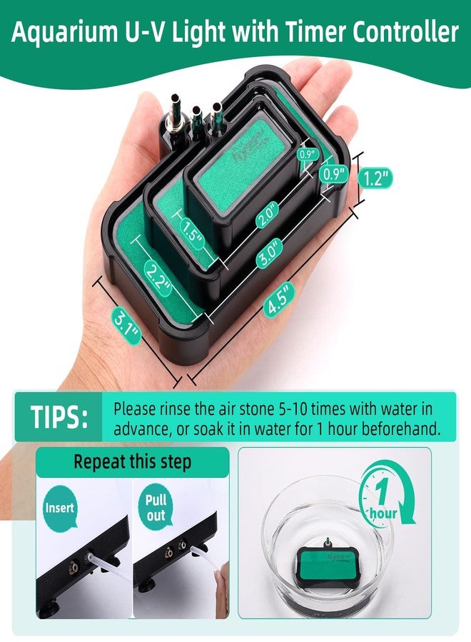 هايغر حجر هيغر الهوائي لحوض السمك: طقم موزع أكسجين عالي التركيز لأحواض أسماك المياه العذبة أو المالحة وأنظمة الزراعة المائية، مضخة هواء - حجر فقاعات هوائية 2.2 بوصة × 3 بوصة - Image 2