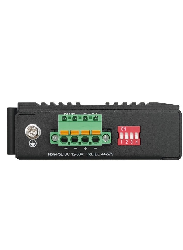 2*10/100/1000Base-T to 100/1000Base-X unmanaged Compact Industrial Media Converter, Fiber SC Connector, DC12-58V input, redundant dual power supply, Din-rail installation - Image 5