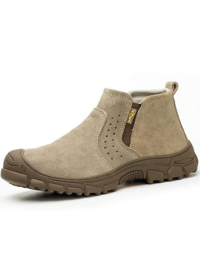 NIBEMINENT أحذية تأمين العمل مضادة للسحق مضادة للاختراق لحام كهربائي مضادة للحروق أحذية حماية بدواسة واحدة قاعدة صلبة - Image 1