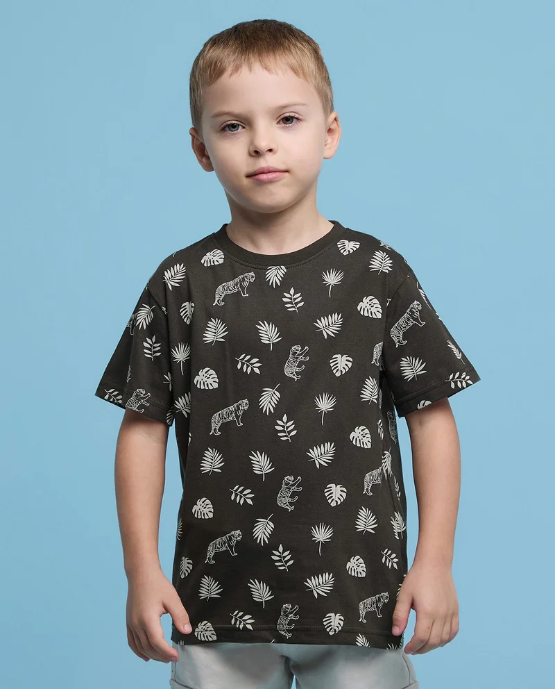 R&b Printed T-Shirt With Crew Neck And Short Sleeves