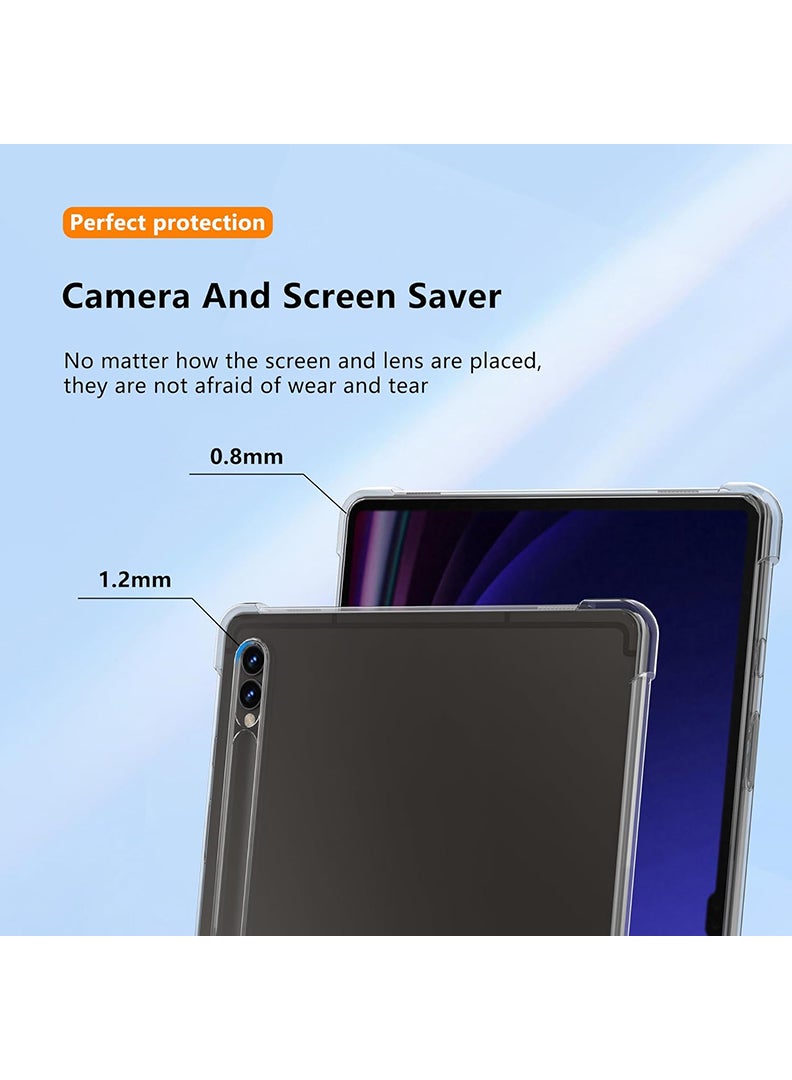 Theodor Clear Case For Samsung Galaxy Tab S10 Ultra/Tab S9 Ultra 14.6-Inch, Shock-Absorption TPU Cover with Reinforced Corners, Soft Flexible & Crystal Clear Protective Bumper Case - Image 3