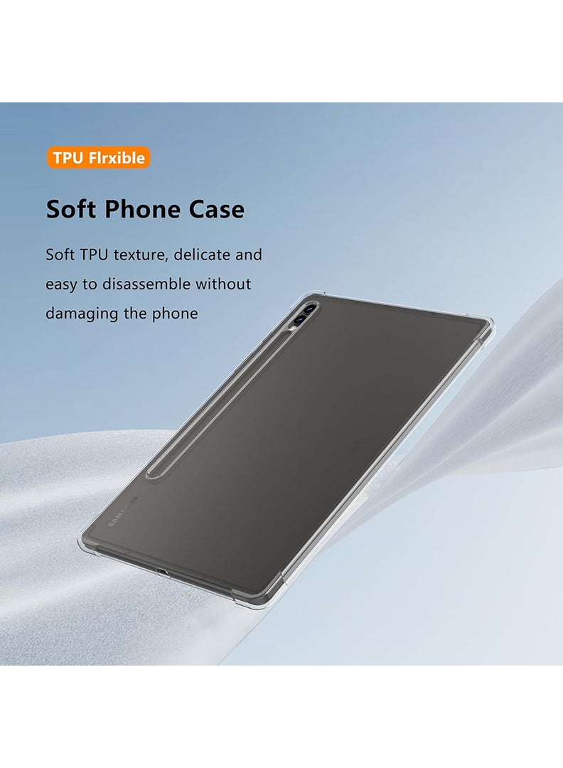 Theodor Clear Case For Samsung Galaxy Tab S10 Ultra/Tab S9 Ultra 14.6-Inch, Shock-Absorption TPU Cover with Reinforced Corners, Soft Flexible & Crystal Clear Protective Bumper Case - Image 5