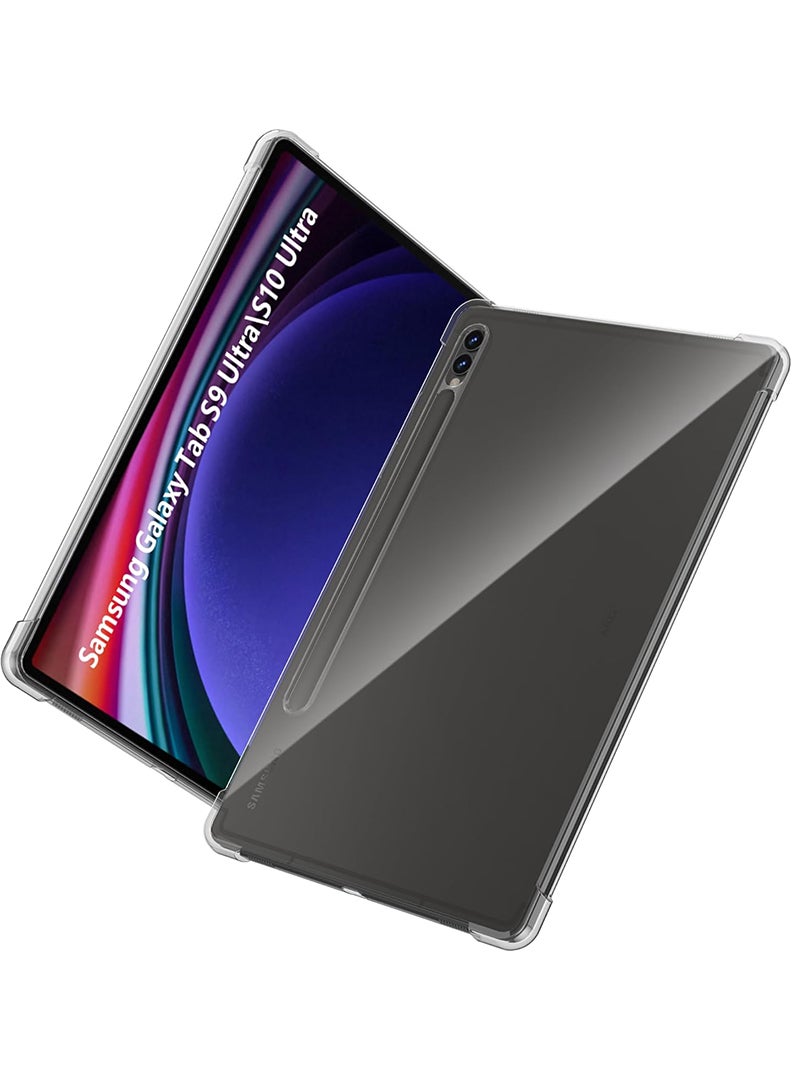 Theodor Clear Case For Samsung Galaxy Tab S10 Ultra/Tab S9 Ultra 14.6-Inch, Shock-Absorption TPU Cover with Reinforced Corners, Soft Flexible & Crystal Clear Protective Bumper Case - Image 1