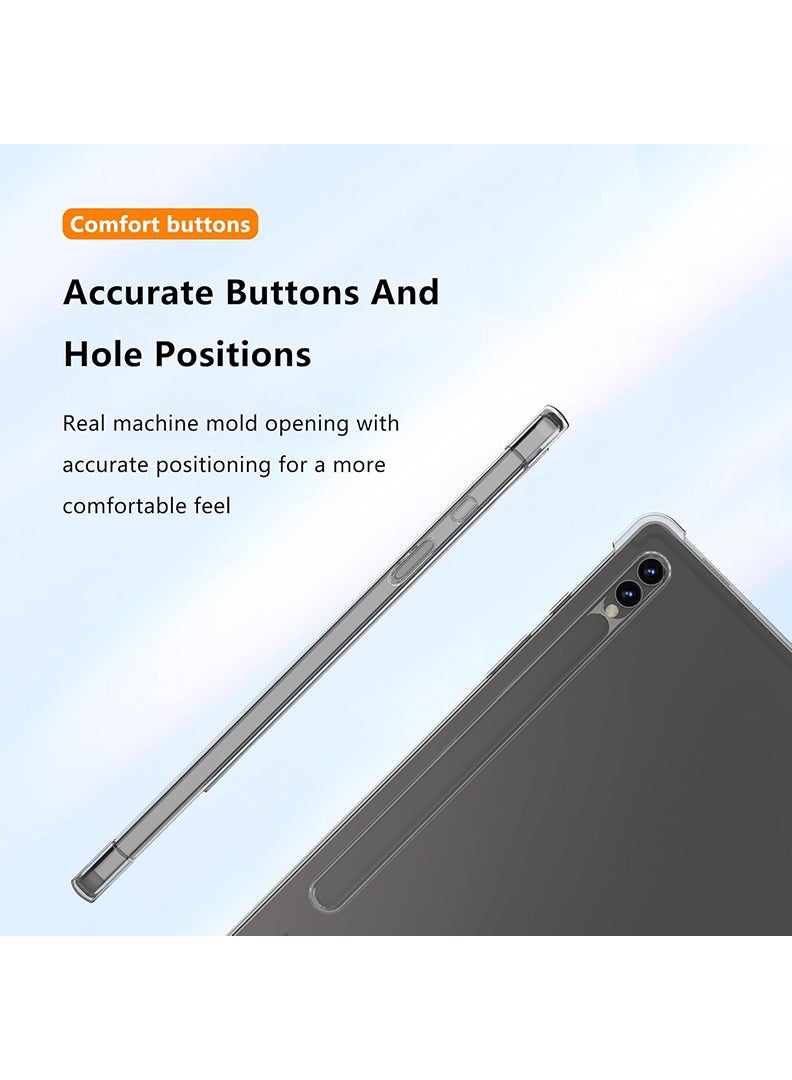 Theodor Clear Case For Samsung Galaxy Tab S10 Ultra/Tab S9 Ultra 14.6-Inch, Shock-Absorption TPU Cover with Reinforced Corners, Soft Flexible & Crystal Clear Protective Bumper Case - Image 4
