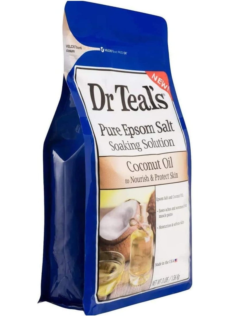 Dr. Teals Epsom Bath Salt Coconut Oil for Nourish and Protect Skin 1.36Kg  - Image 2