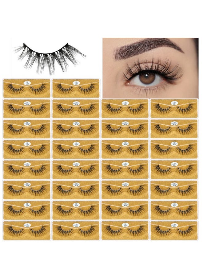 FARRED - Wholesale Faux Mink Lashes 30 Pairs 3D A04 Medium Length Vegan Eyelashes Fluffy Volume Strip Lashes Bulk Fake Mixed Natural Look 3D False Eyelashes (3D A04) - Image 1
