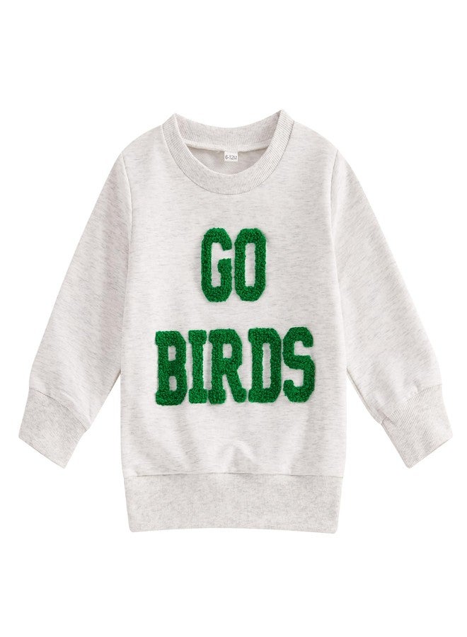 DNOMAID YZARC Sundays Are For The Birds Sweatshirt Toddler Boy Girl Long Sleeve Shirt Pullover Game Day Football Outfit (Gray go birds, 3-4 Years) - Image 1