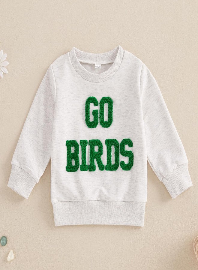 DNOMAID YZARC Sundays Are For The Birds Sweatshirt Toddler Boy Girl Long Sleeve Shirt Pullover Game Day Football Outfit (Gray go birds, 3-4 Years) - Image 2