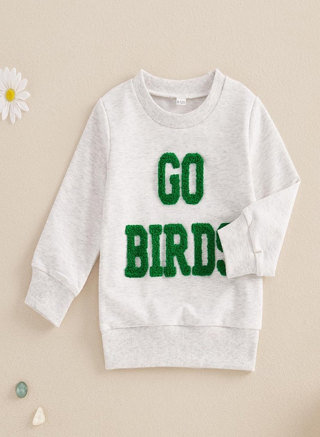 DNOMAID YZARC Sundays Are For The Birds Sweatshirt Toddler Boy Girl Long Sleeve Shirt Pullover Game Day Football Outfit (Gray go birds, 3-4 Years) - Image 3