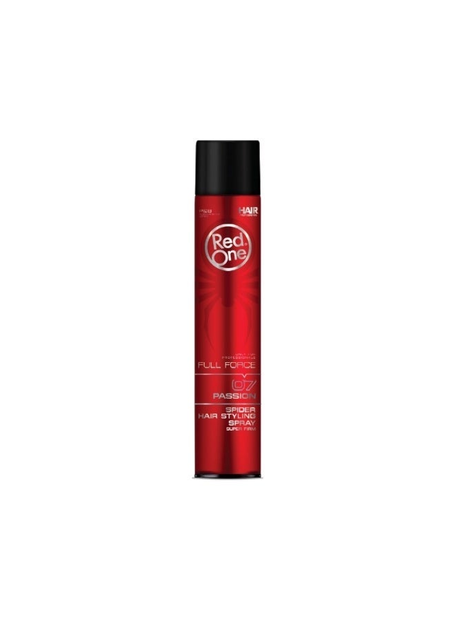 Red One Full Force Spider Hair Styling Spray – Super Firm 07 Passion – 400ml - Image 1