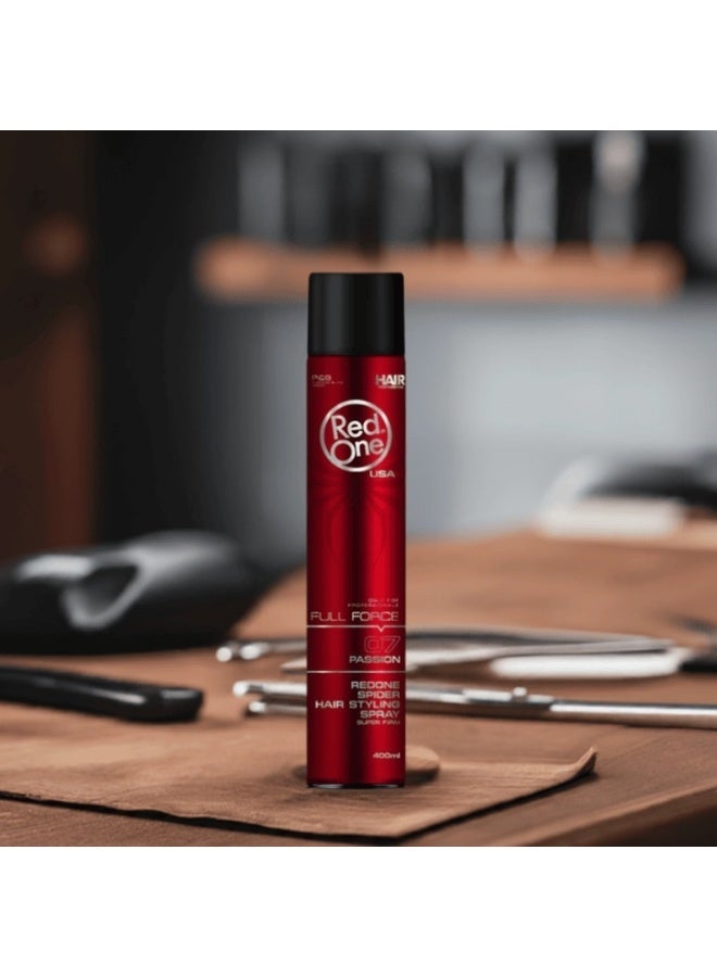 Red One Full Force Spider Hair Styling Spray – Super Firm 07 Passion – 400ml - Image 2