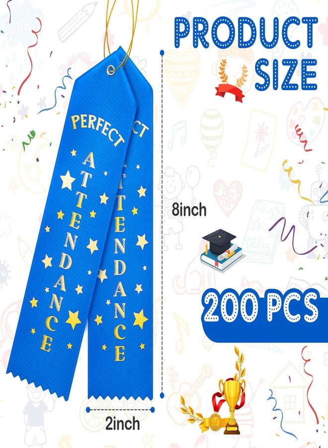 Hotop 200 Pcs Attendance Award Ribbons Participation Ribbon Blue Rope Award Bookmark Style Ribbon with Event Card for Students Kids Competition Sports Event Contests School Office Team - Image 3