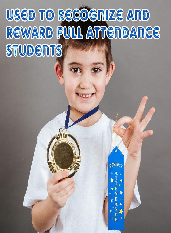Hotop 200 Pcs Attendance Award Ribbons Participation Ribbon Blue Rope Award Bookmark Style Ribbon with Event Card for Students Kids Competition Sports Event Contests School Office Team - Image 2