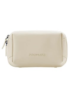Compact Tech Essential Organizer Pouch Bag with Multiple Compartments white