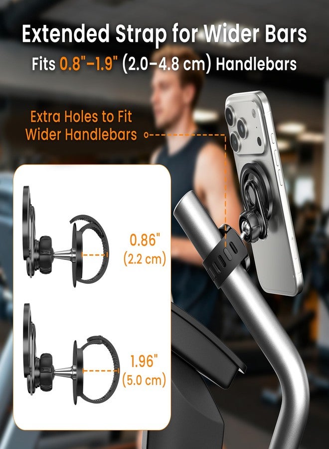 Itramax Stroller Phone Holder Mount,360° Magnetic Phone Mount with Adjustable Strap,Gym Bike Handlebar Holder for Magsafe iPhone 17 16 15 14 13 12,Smartphones,Peloton,Treadmill,Pram,Shopping Golf Cart - Image 3