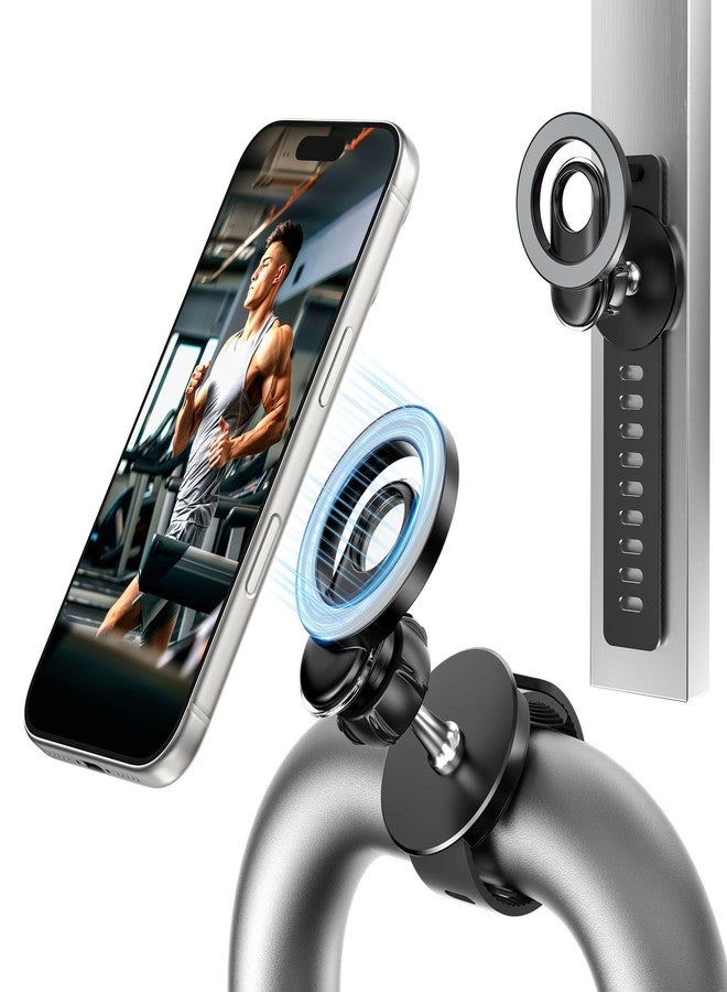 Itramax Stroller Phone Holder Mount,360° Magnetic Phone Mount with Adjustable Strap,Gym Bike Handlebar Holder for Magsafe iPhone 17 16 15 14 13 12,Smartphones,Peloton,Treadmill,Pram,Shopping Golf Cart - Image 1
