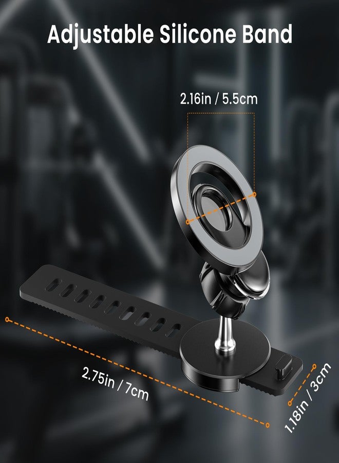 Itramax Stroller Phone Holder Mount,360° Magnetic Phone Mount with Adjustable Strap,Gym Bike Handlebar Holder for Magsafe iPhone 17 16 15 14 13 12,Smartphones,Peloton,Treadmill,Pram,Shopping Golf Cart - Image 2