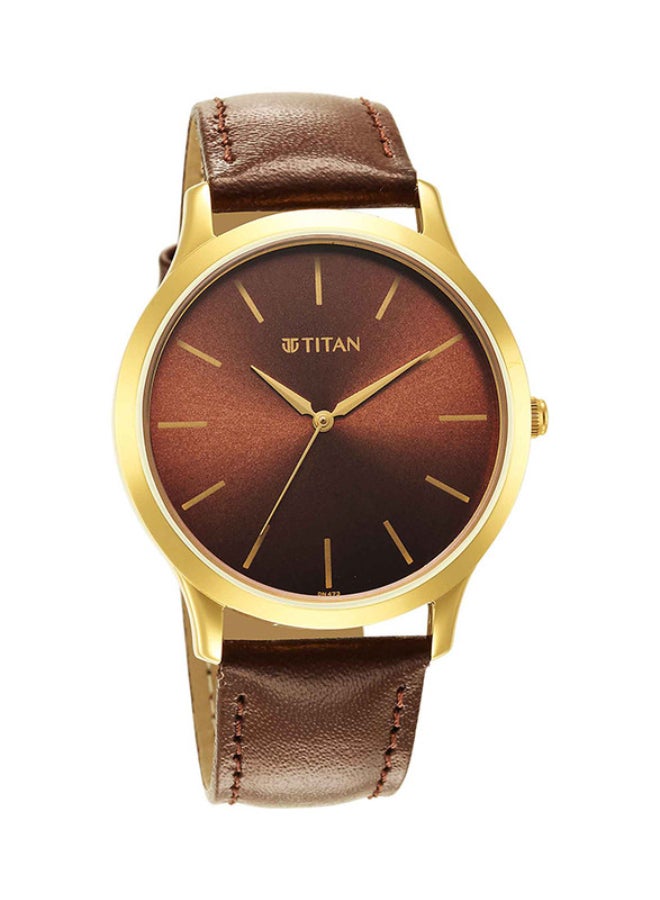 TITAN ساعة تيتان كاريشما التناظرية بقرص دائري أخضر وحزام أسود للرجال - Image 2