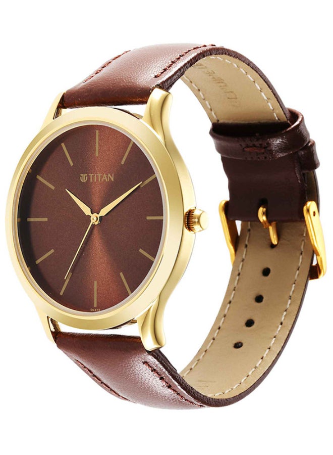 TITAN ساعة تيتان كاريشما التناظرية بقرص دائري أخضر وحزام أسود للرجال - Image 3