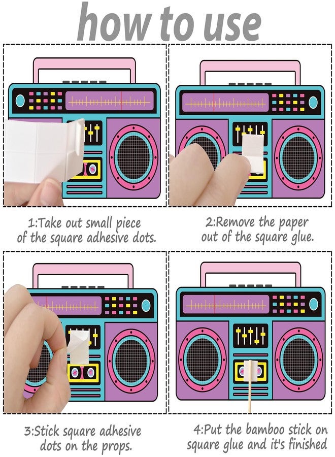 اوموني أعواد تزيين طاولة على شكل شريط كاسيت، 22 قطعة، زينة حفلات مستوحاة من ثمانينيات القرن الماضي، قطع مركزية على شكل شريط كاسيت راديو كلاسيكي، مثالية لحفلات أعياد الميلاد المستوحاة من موسيقى الهيب هوب في الثمانينيات والتسعينيات. - Image 5