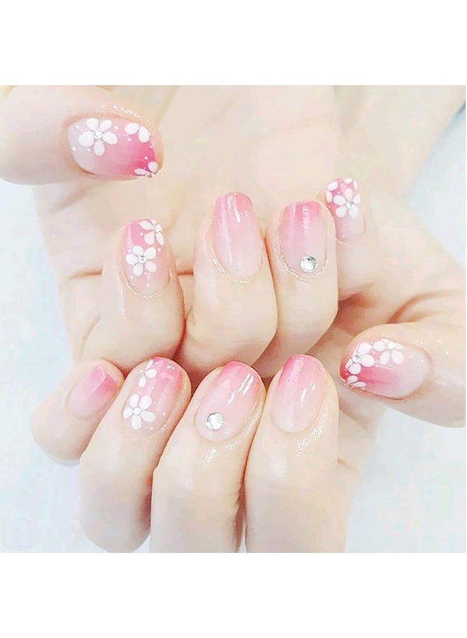 ماي كرييت MAYCREATE® 30 ورقة زهرة مسمار الفن ملصقات 3D ملصقات الأظافر ذاتية اللصق زهرة بيضاء مع أحجار الراين الشارات مسمار الفن تصاميم الزهور ملصق لزينة الأظافر - Image 5