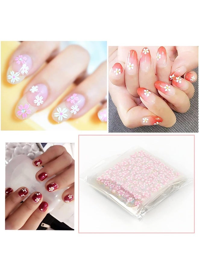ماي كرييت MAYCREATE® 30 ورقة زهرة مسمار الفن ملصقات 3D ملصقات الأظافر ذاتية اللصق زهرة بيضاء مع أحجار الراين الشارات مسمار الفن تصاميم الزهور ملصق لزينة الأظافر - Image 4