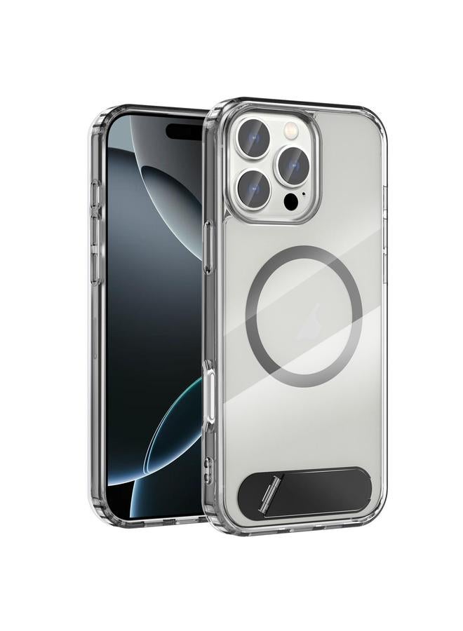 اس-توب جراب لهاتف iPhone 16 Pro Max، جراب شفاف هجين من مادة TPU مع حامل MagSafe من البولي كربونات - Image 1